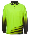 JB's Hi Vis L/S Rippa Sub Polo - Lime/Black - Front