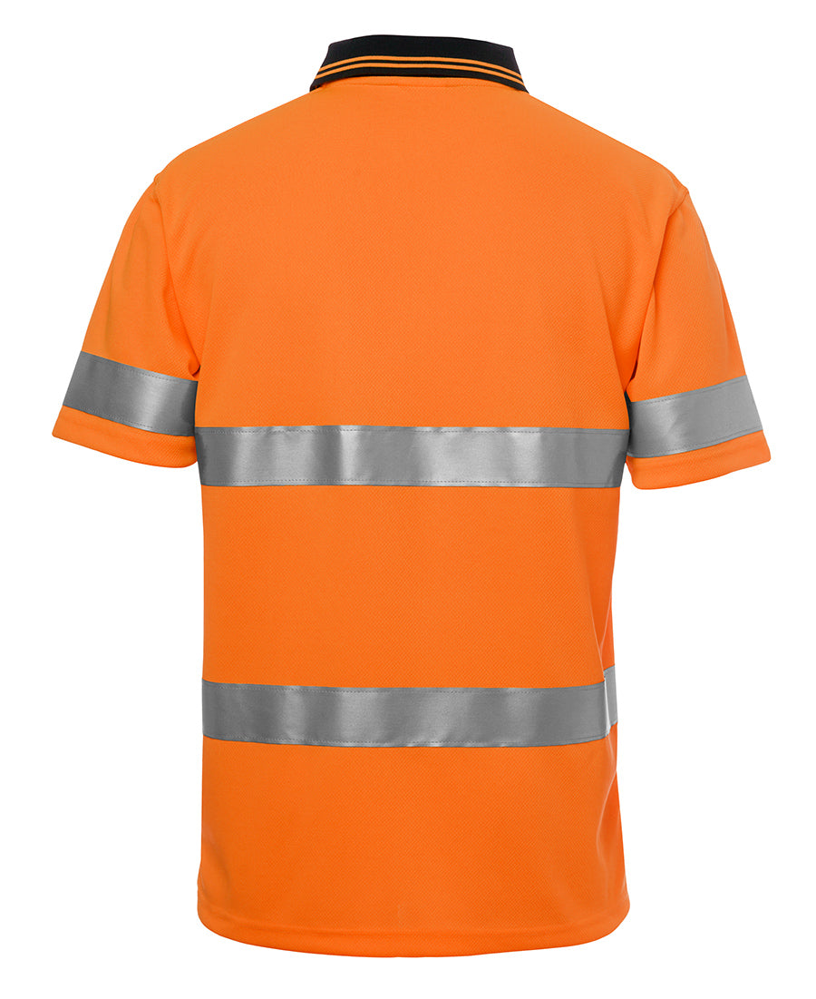 JB's Hi Vis S/S (D+N) Traditional Polo - Orange/Navy - Back
