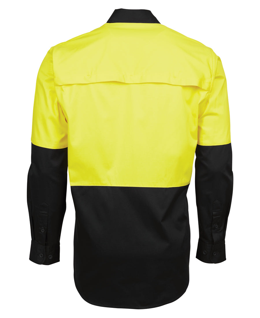 JB's Hi Vis L/S 150G Work Shirt - Yellow/Black - Back
