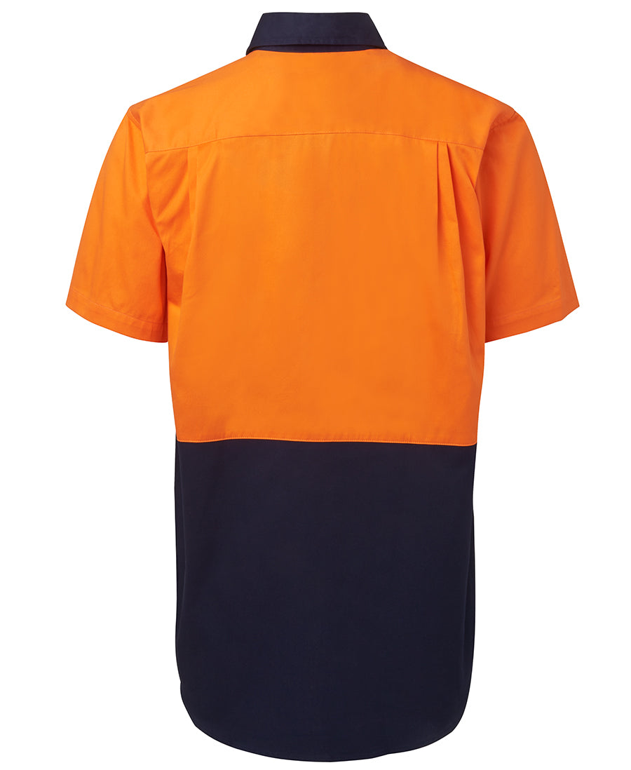JB's Hi Vis S/S 190G Work Shirt - Orange/Navy - Back