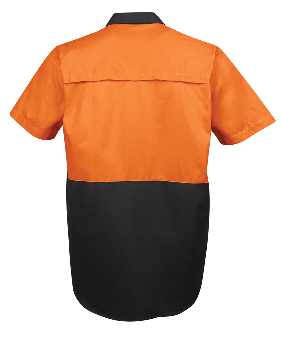 JB's Hi Vis S/S 150G Work Shirt - Orange/Black - Back