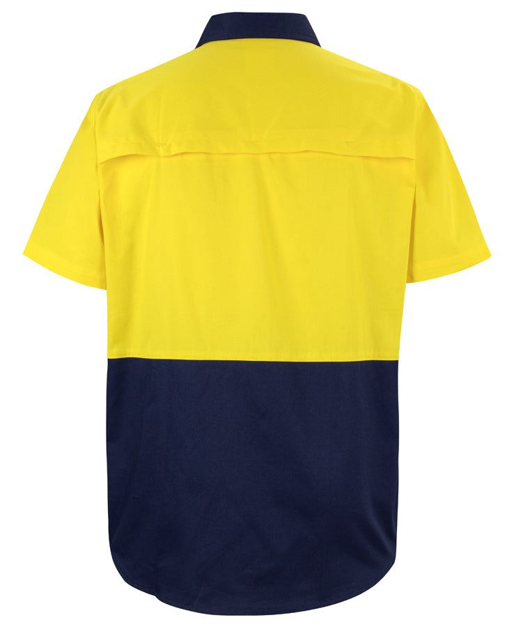 JB's Hi Vis S/S 150G Work Shirt - Yellow/Navy - Back