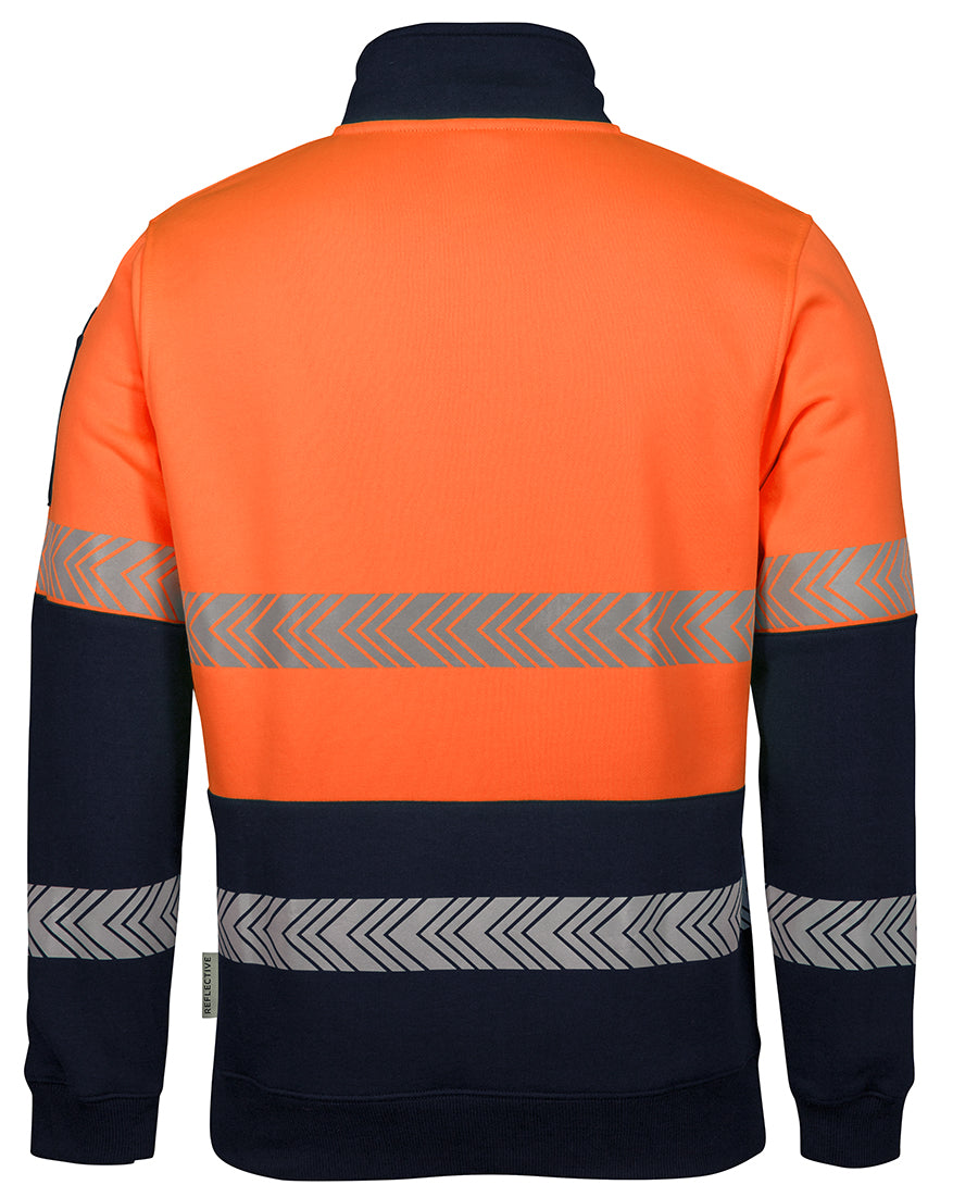 JB's Hi Vis 1/2 Zip Segmented Tape Fleecy - Orange/Navy - Back