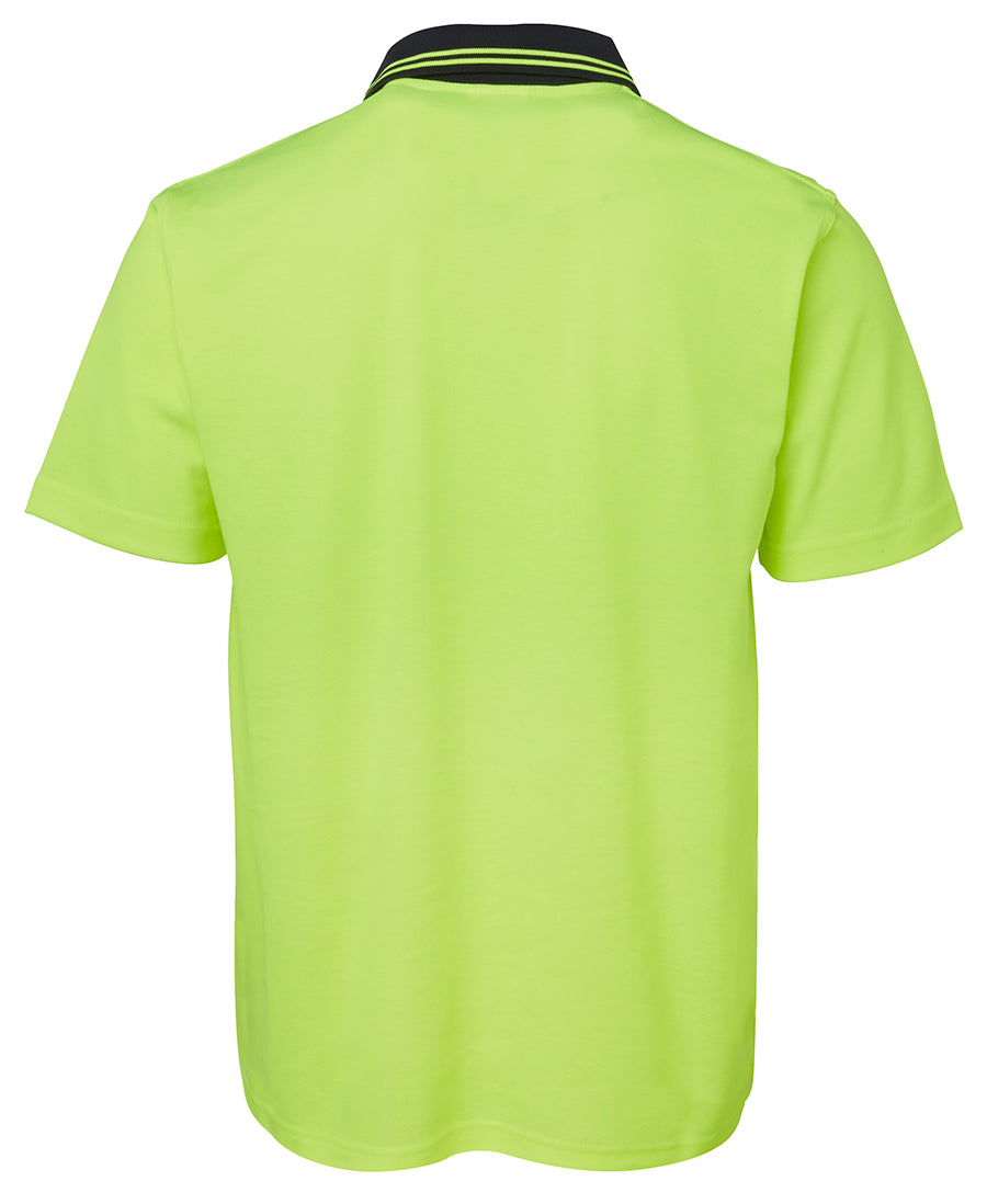 JB's Hi Vis Non Cuff S/S Cotton Back - Lime/Navy - Back