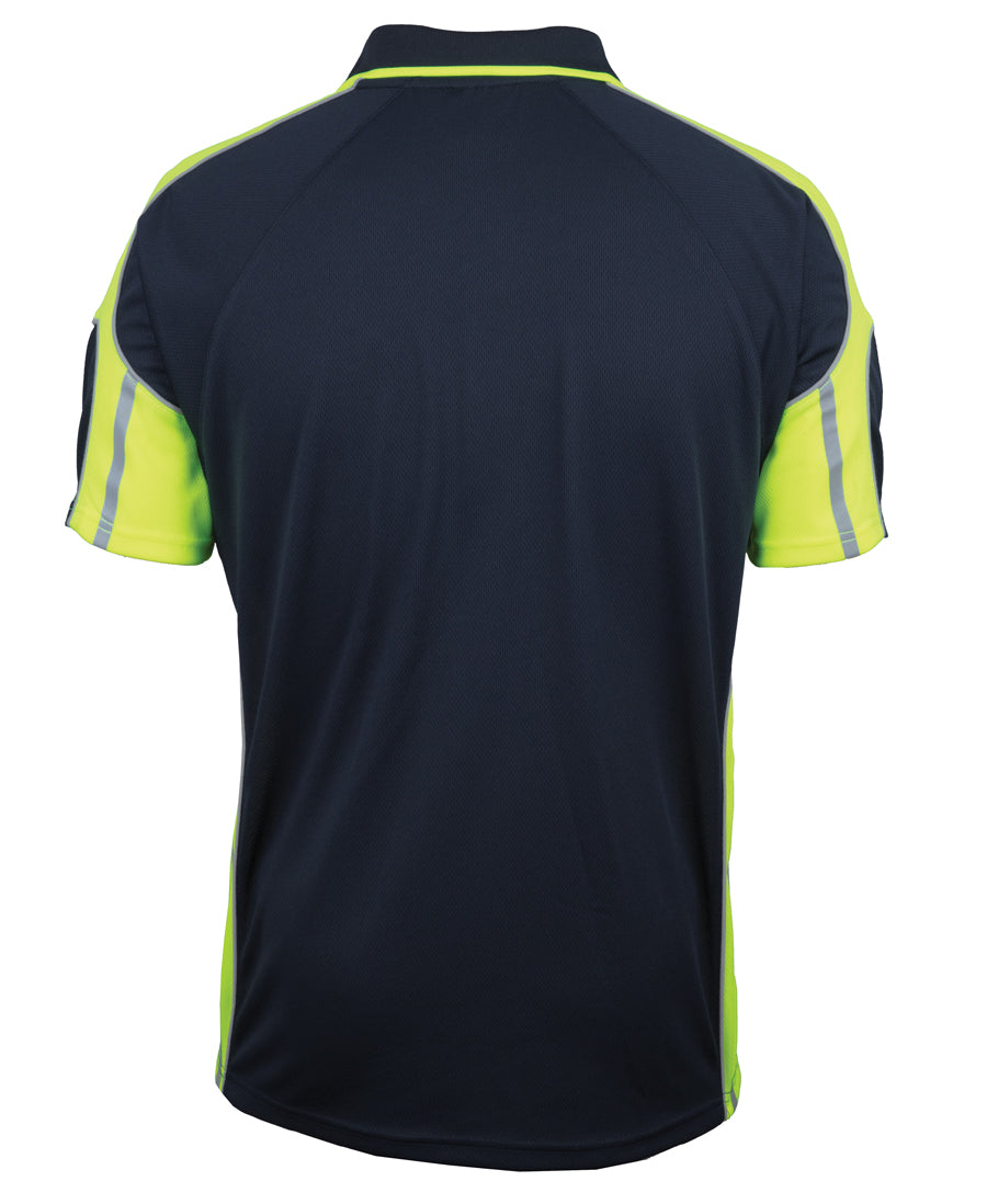 JB's S/S Street Panel Polo - Navy/Lime - Back