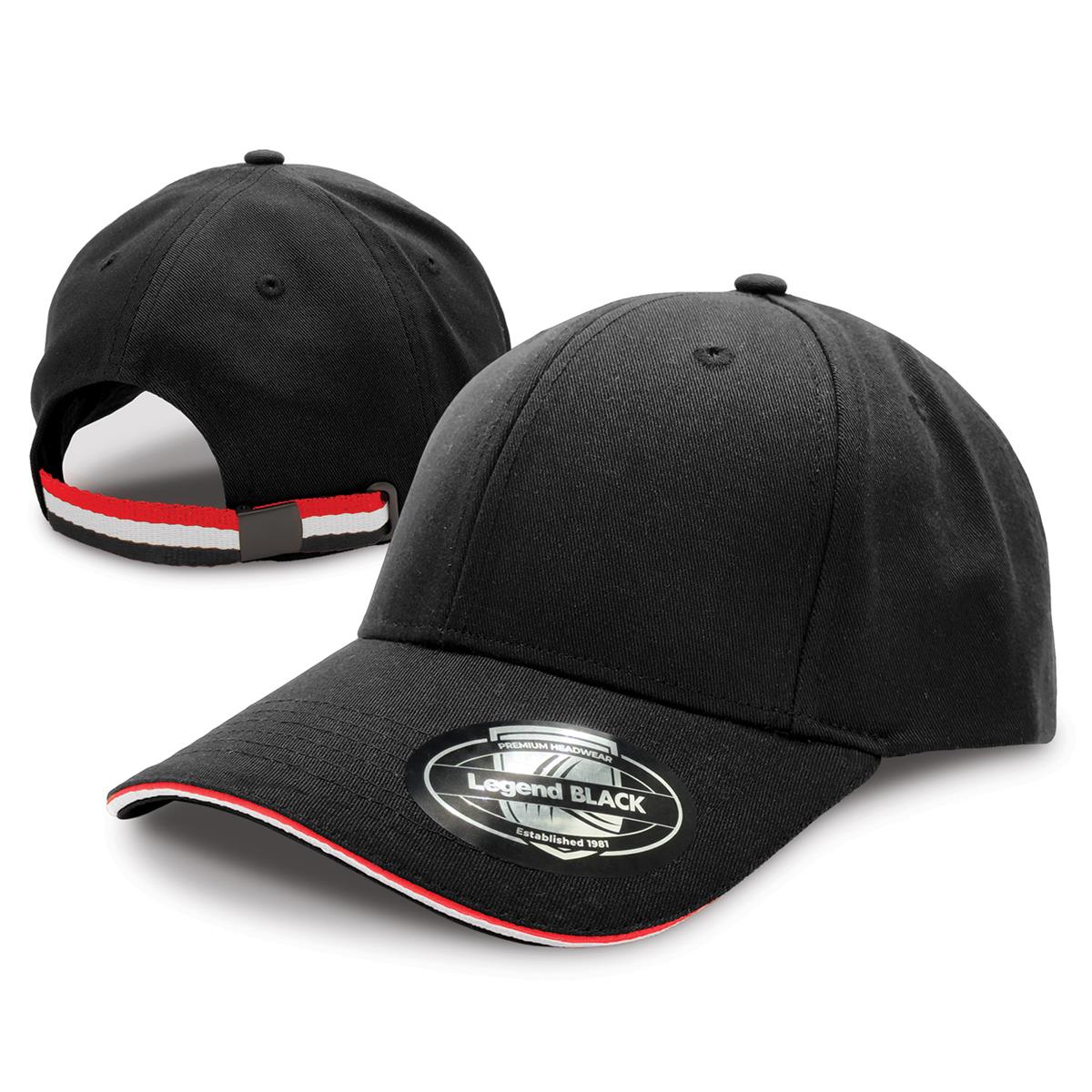 San Marino Cap - Black / Red / White - Front