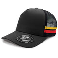 Striped Trucker - Black / Black / Gold / Red - Front