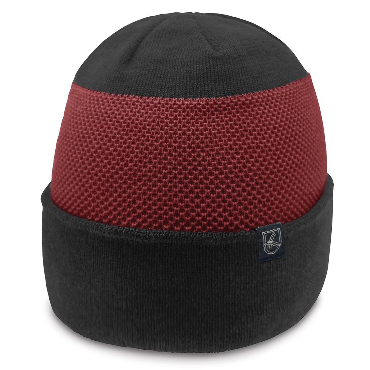 Horizon Beanie - Black / Burgundy - Front