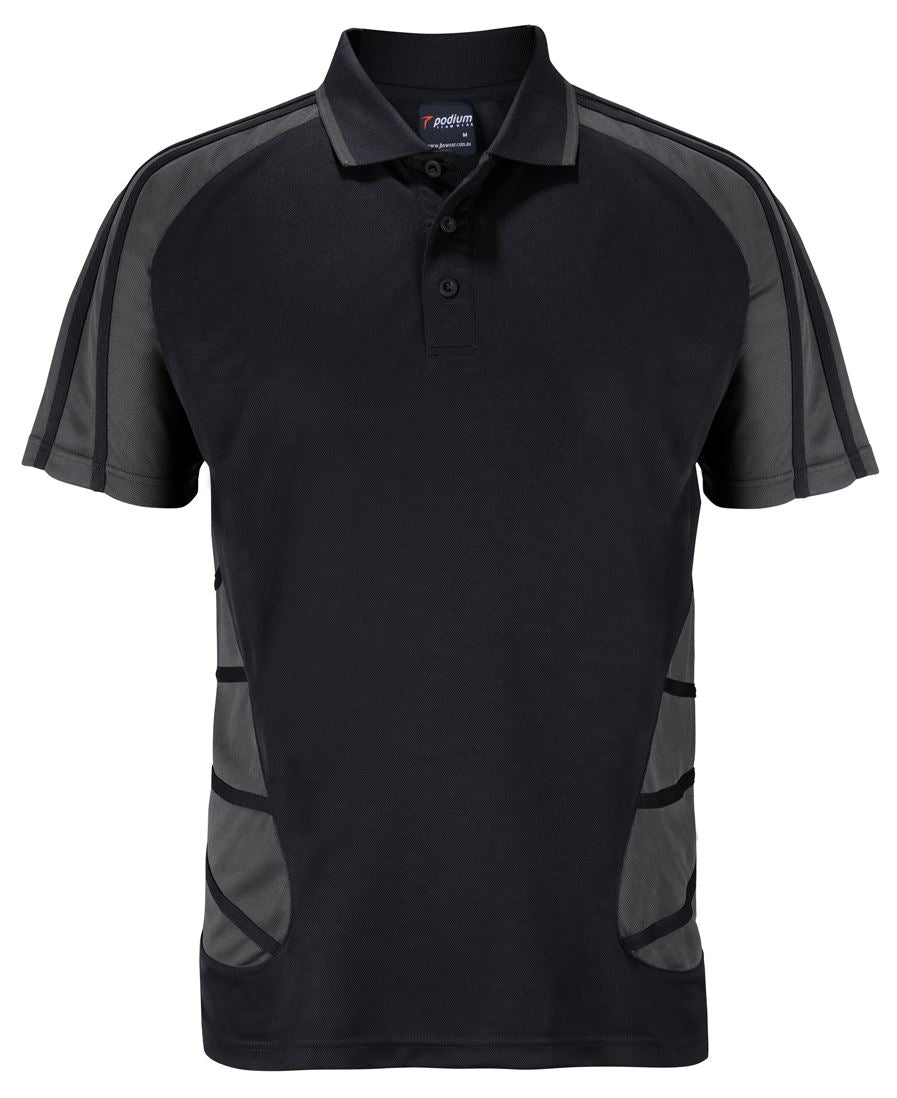 Podium Arachnid Polo - Black/Gunmetal - Front