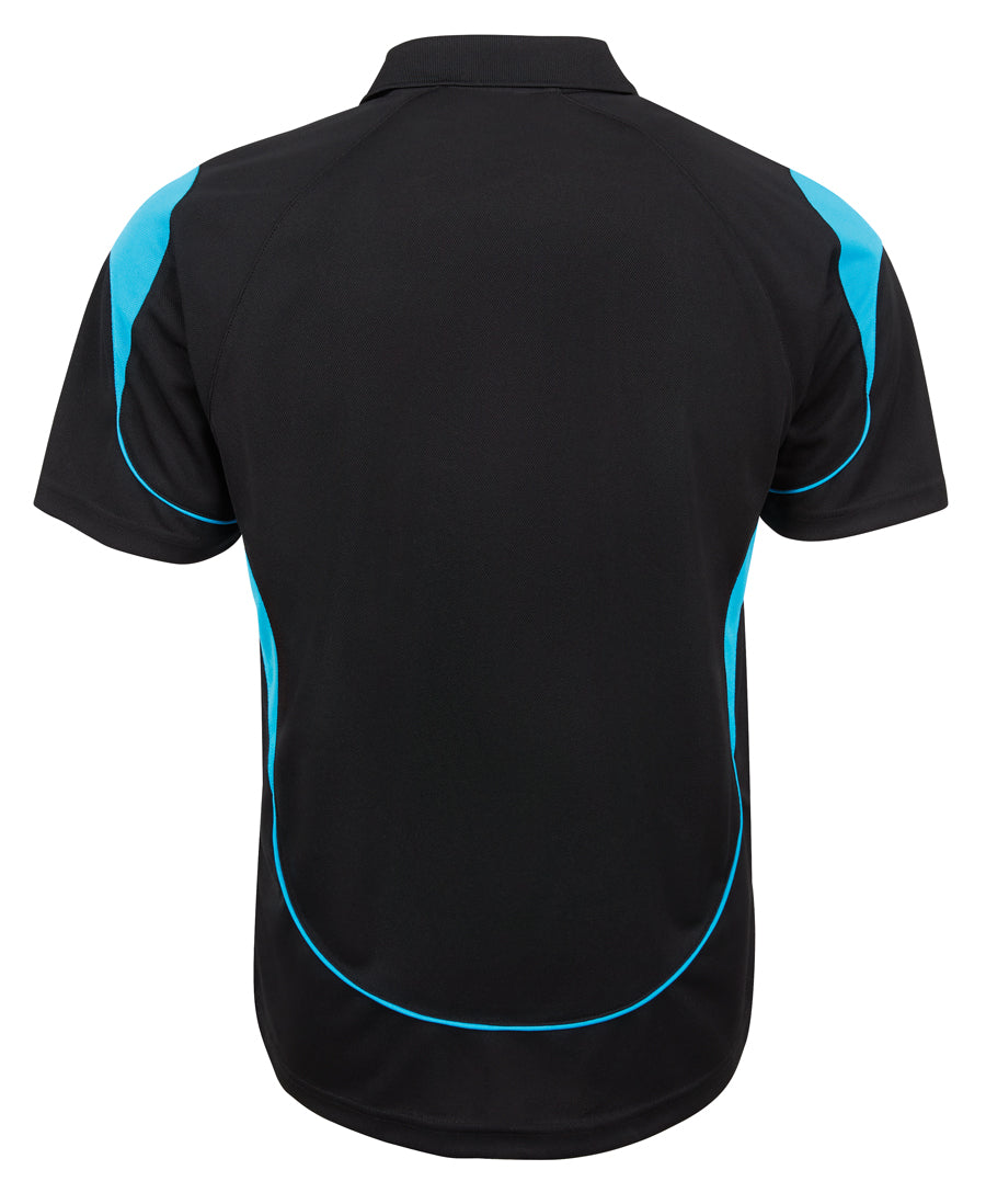 Podium Kids and Adults Bell Polo - Black/Aqua - Back