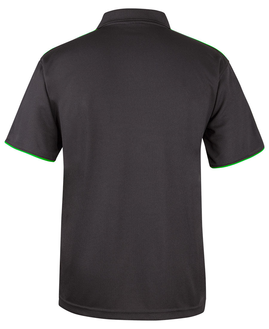 Podium Cool Polo - Gunmetal/Pea Green/Grey - Back