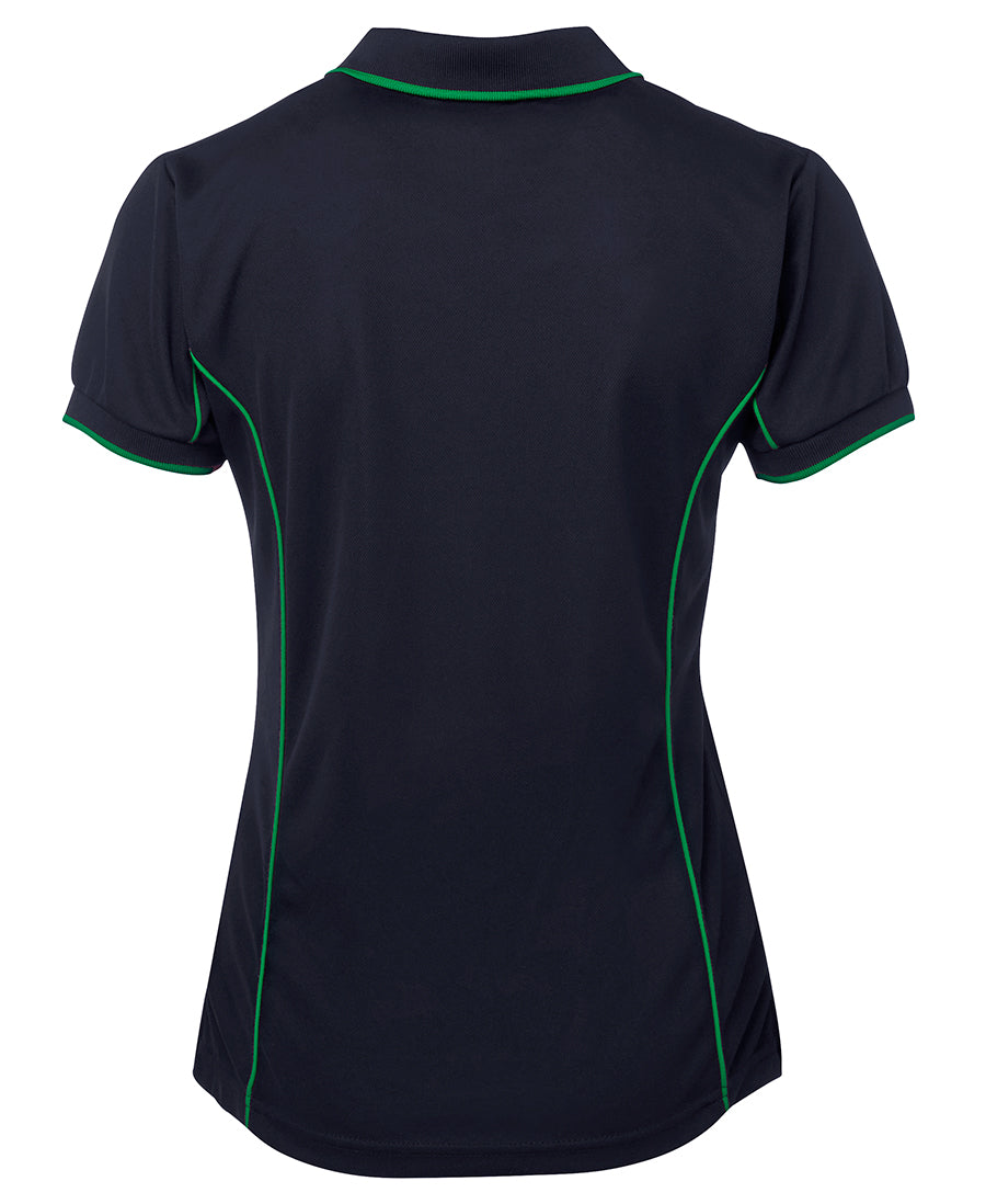 Podium Ladies Piping Polo - Navy/Green - Back
