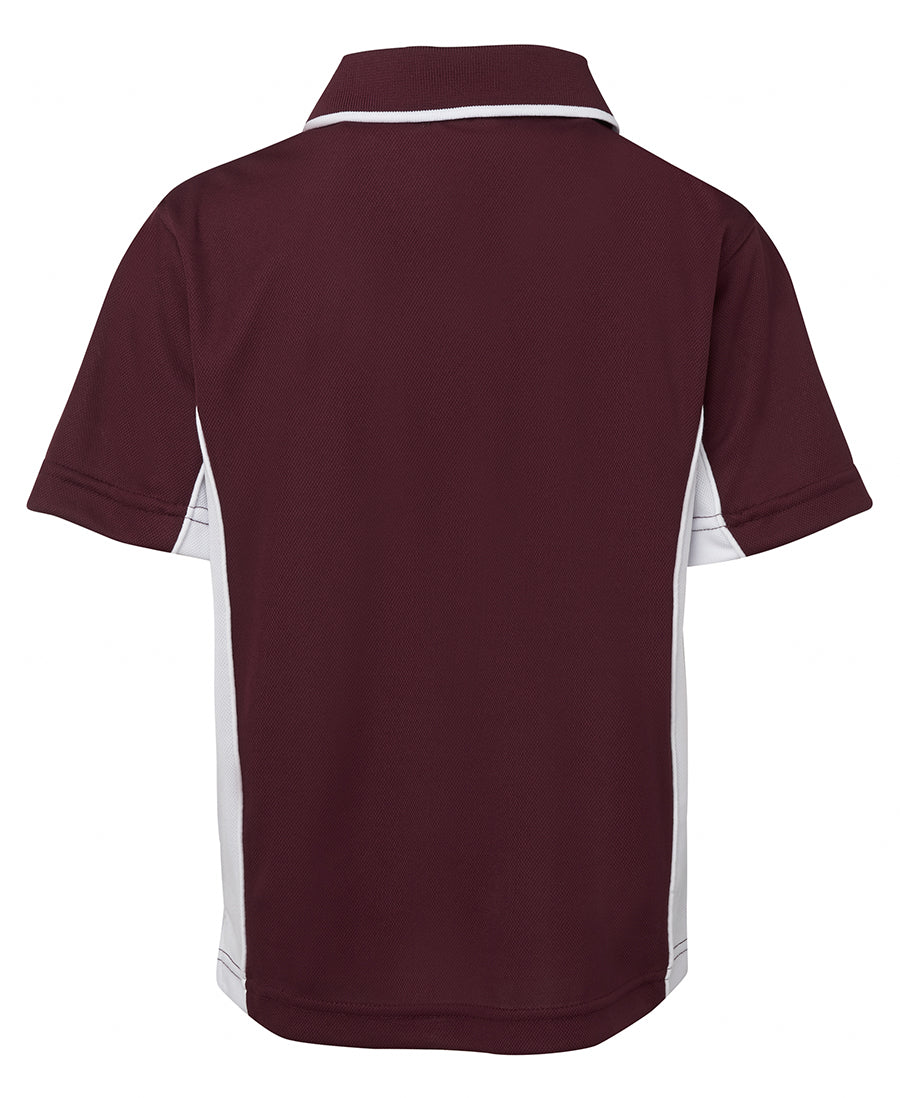 Podium Kids Contrast Polo - Maroon/White - Back