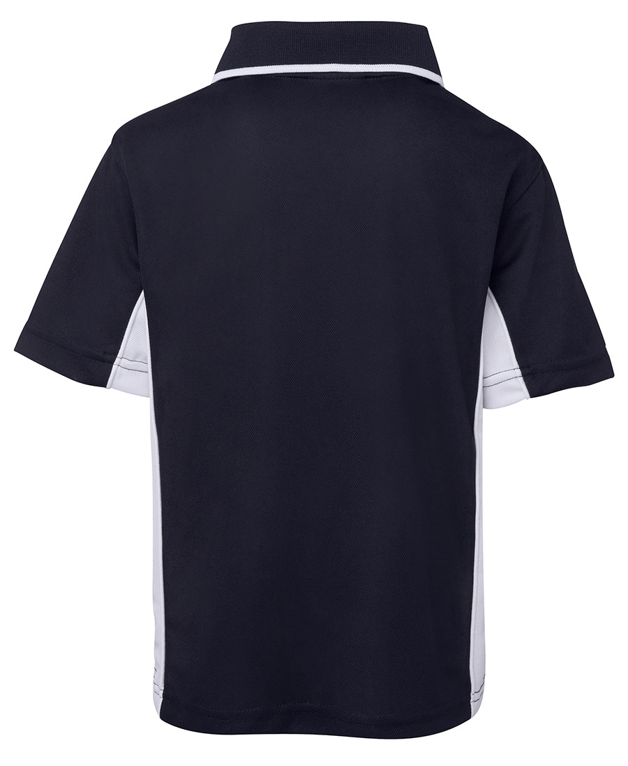 Podium Kids Contrast Polo - Navy/White - Back