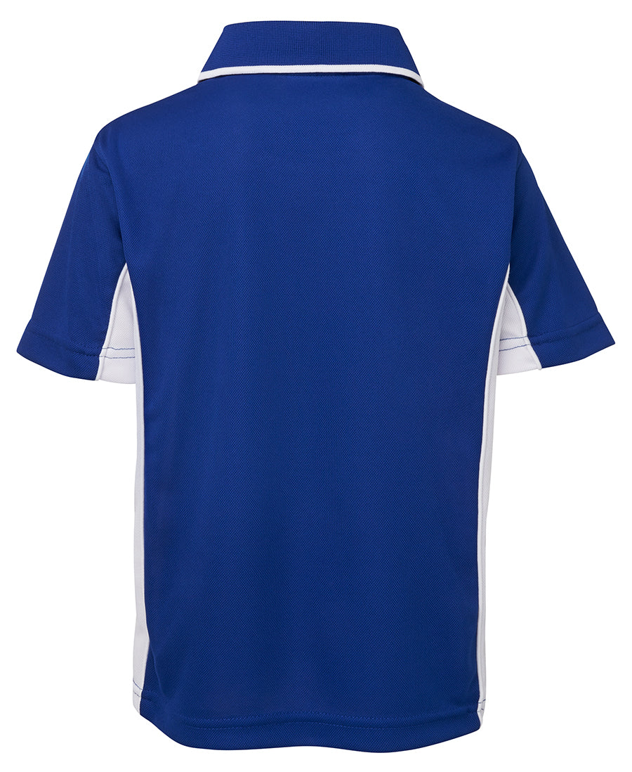Podium Kids Contrast Polo - Royal/White - Back