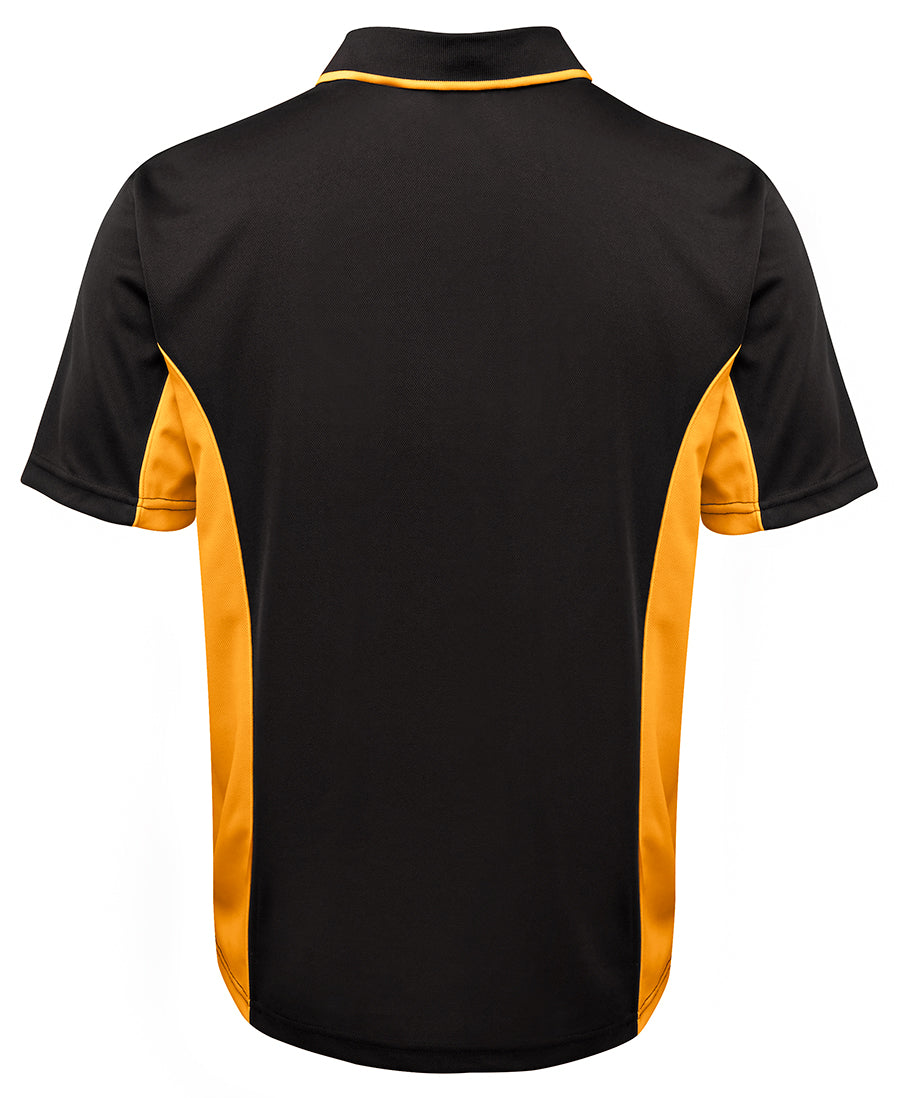 Podium Contrast Polo - Black/Gold - Back