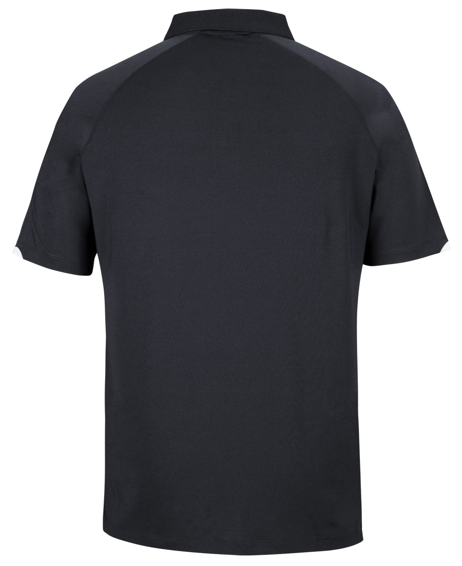 Podium Contrast Stretch Polo - Black/White - Back