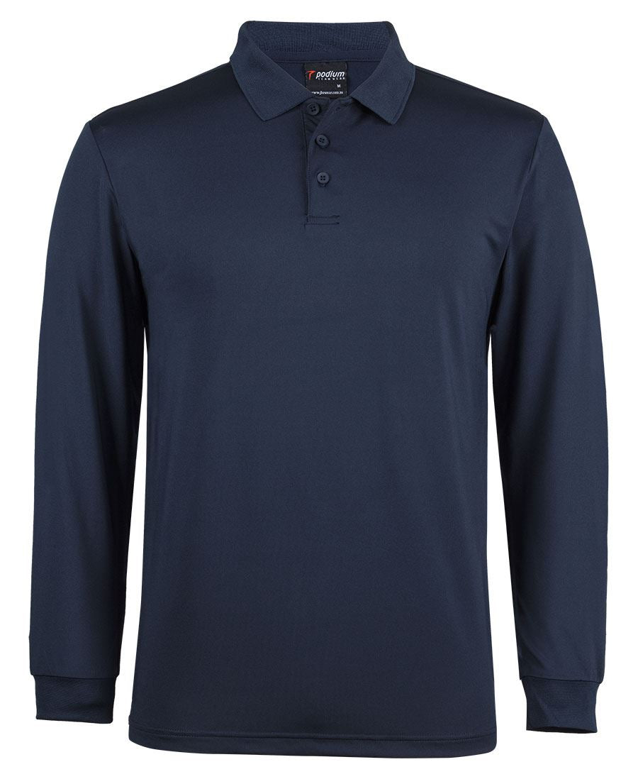 Podium L/S Stretch Polo - Navy - Front