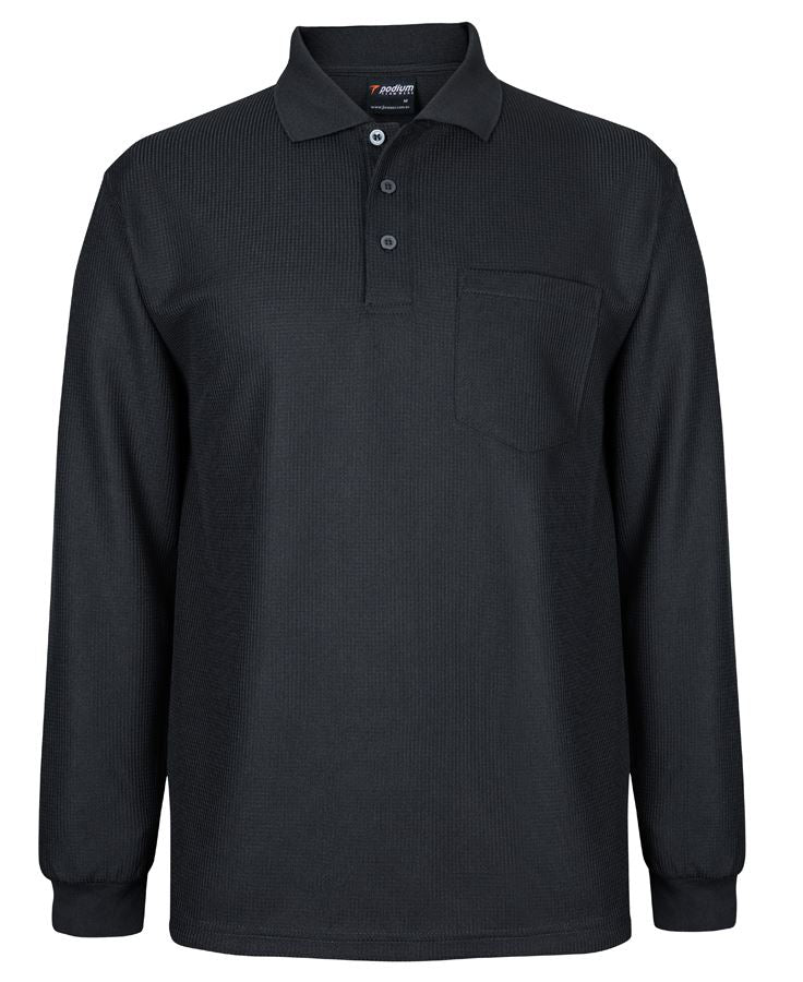 Podium Podium L/S Waffle Pocket Polo 7WPL