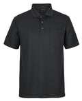 Podium Waffle Pocket Polo - Black - Front