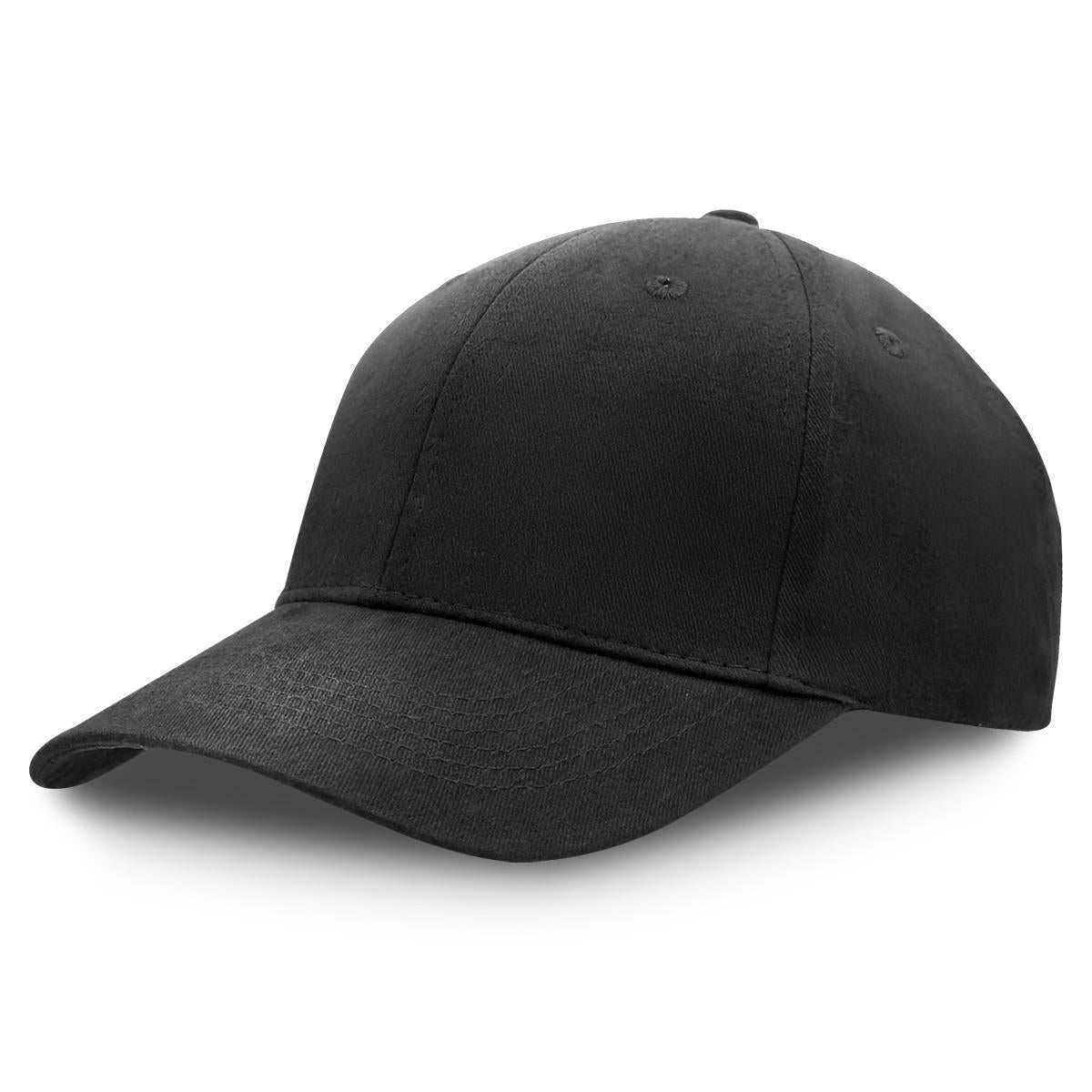 Premium Soft Cotton Cap - Black - Front