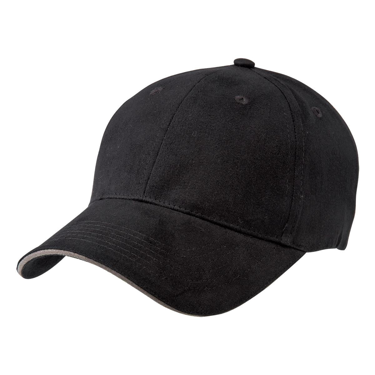 Premium Soft Sandwich Peak - Black / Grey - Front