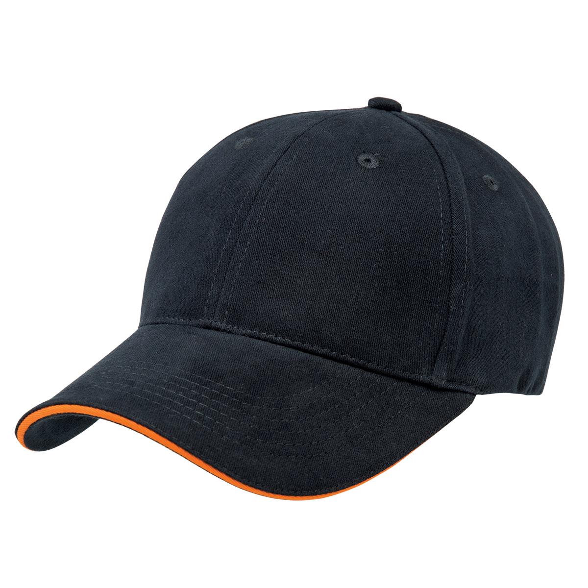 Premium Soft Sandwich Peak - Navy / Orange - Front