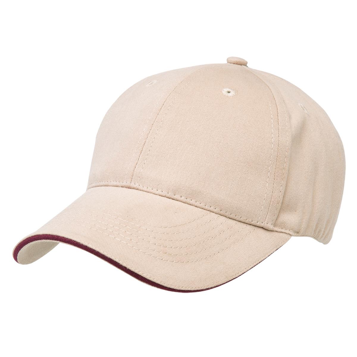 Premium Soft Sandwich Peak - Natural / Maroon - Front