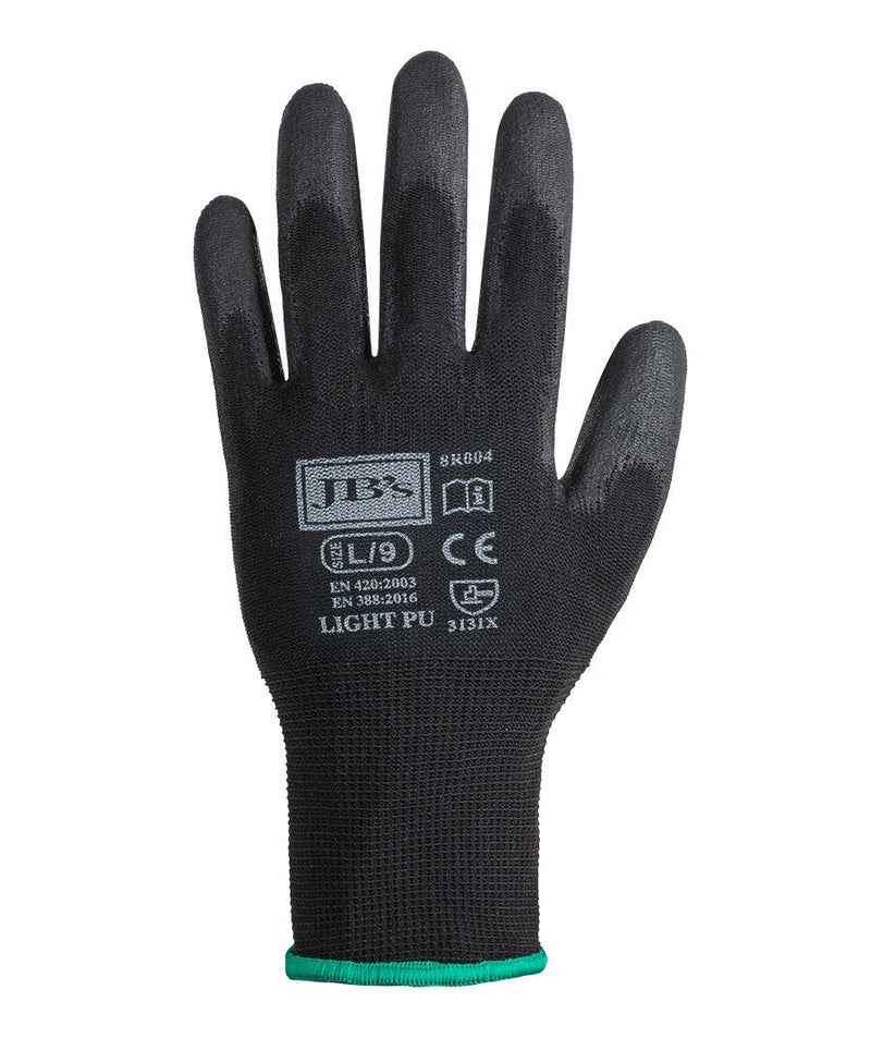 JB's wear JB's BLACK LIGHT PU BREATHABLE GLOVE (12 PK) 8R004