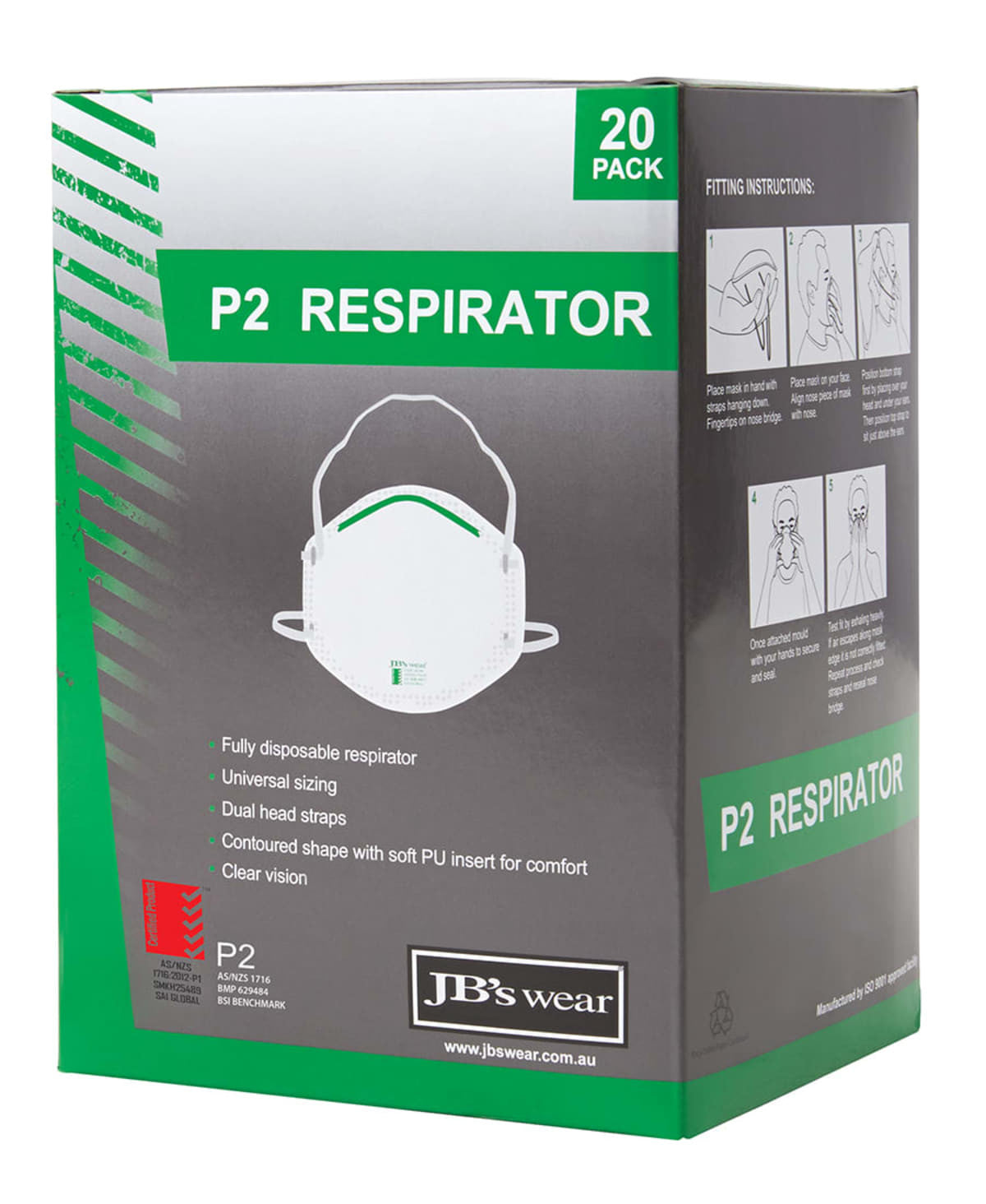 JB's P2 Respirator (20pc)