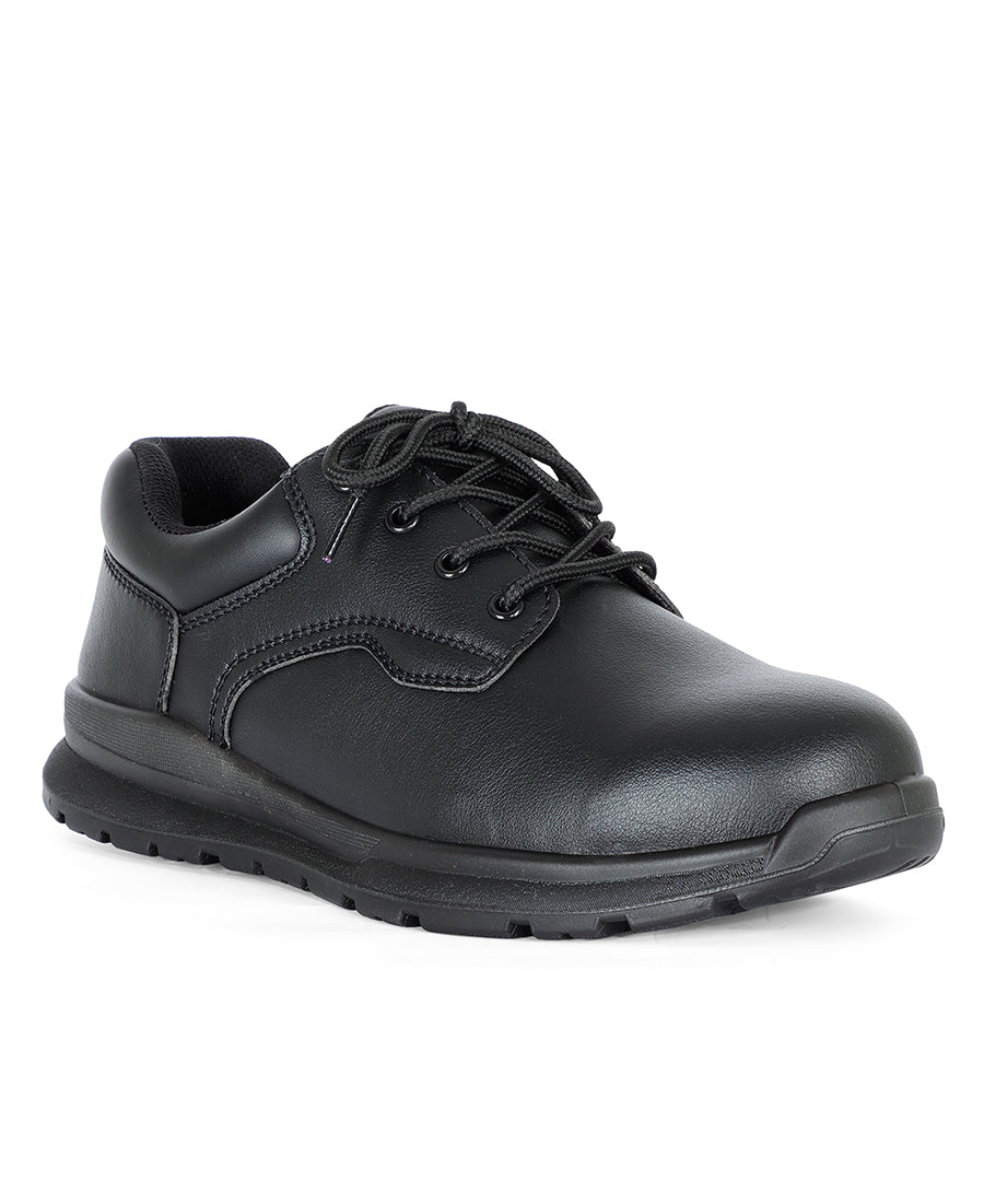 JB's Microfibre Lace Up Steel Toe Shoe - Black - Front