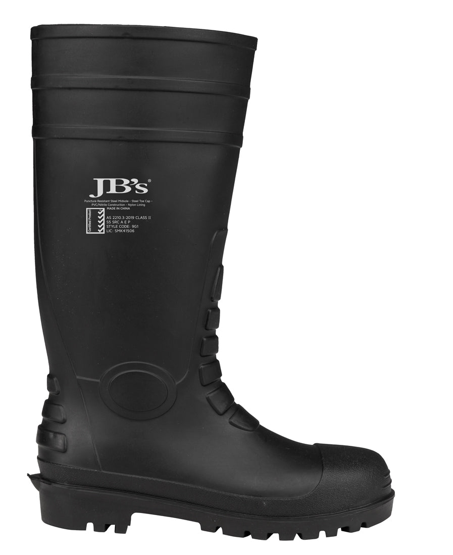 JB's Steel Toe Cap And Steel Plate Gumboot - Black - Back