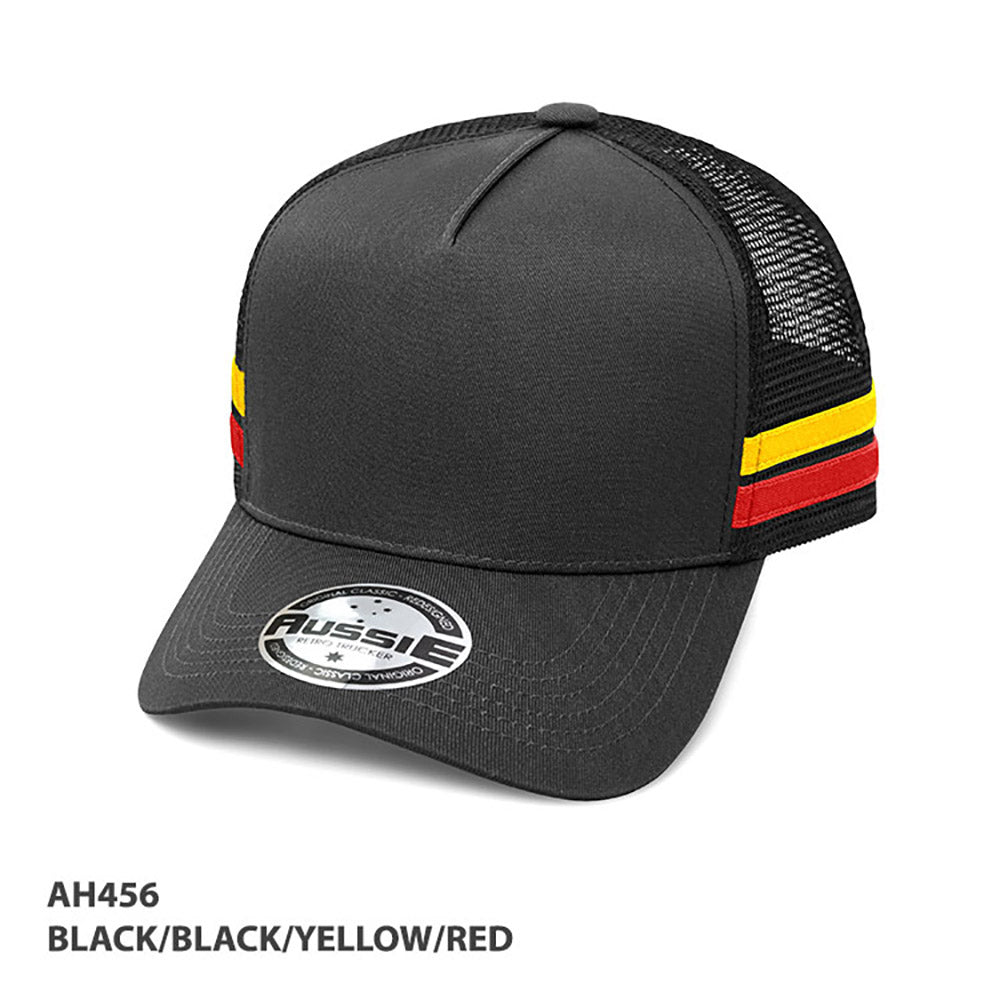 – A-Frame Striped Trucker Cap – Grace Collection AH456