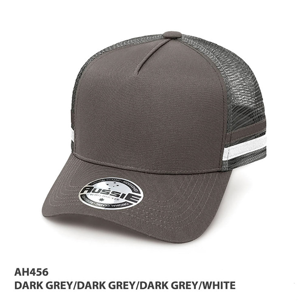 – A-Frame Striped Trucker Cap – Grace Collection AH456