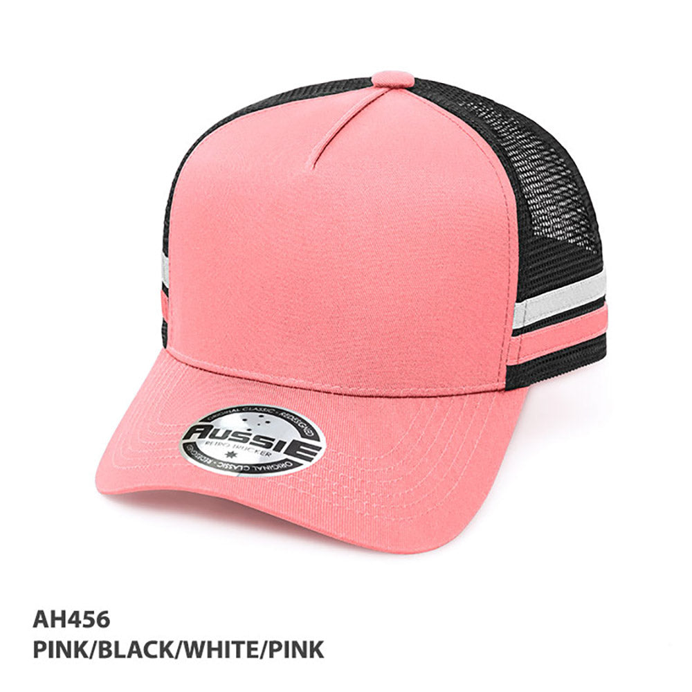 – A-Frame Striped Trucker Cap – Grace Collection AH456