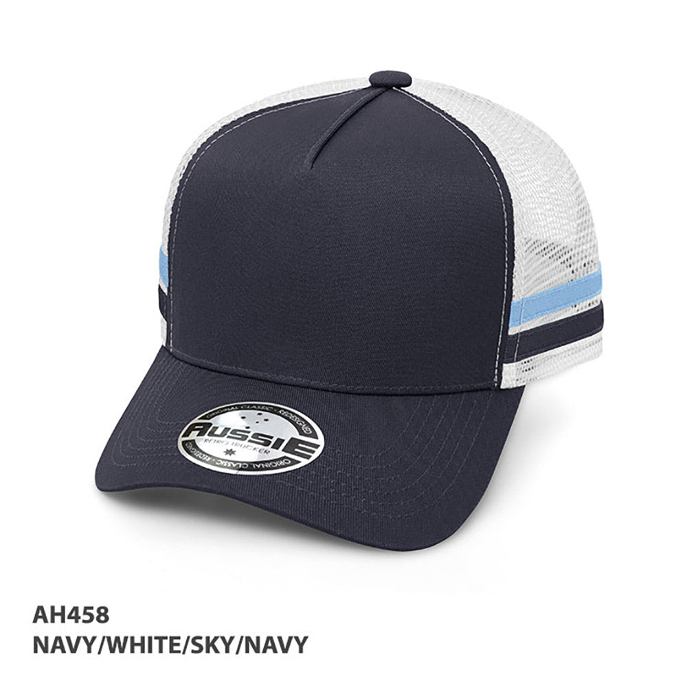 Kids A-Frame Striped Trucker Cap – Grace Collection AH458