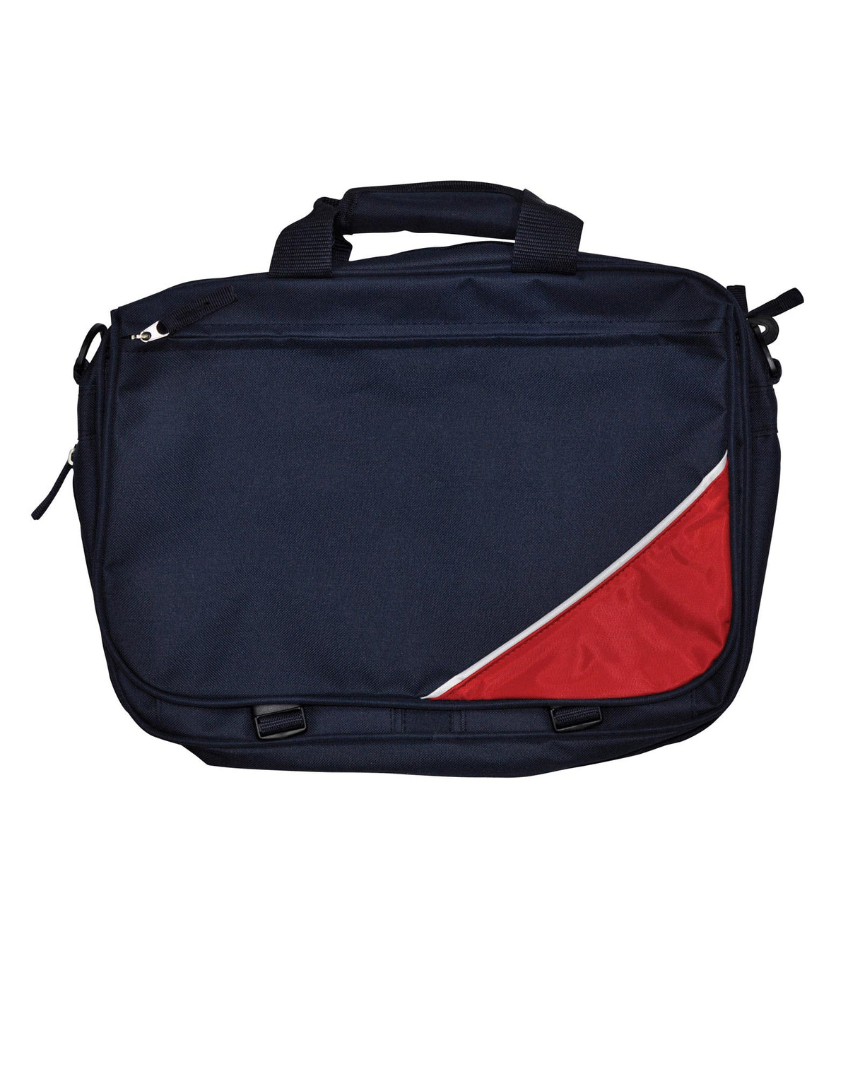 Flap Satchel/Shoulder Bag - B1002 - Navy / White / Red