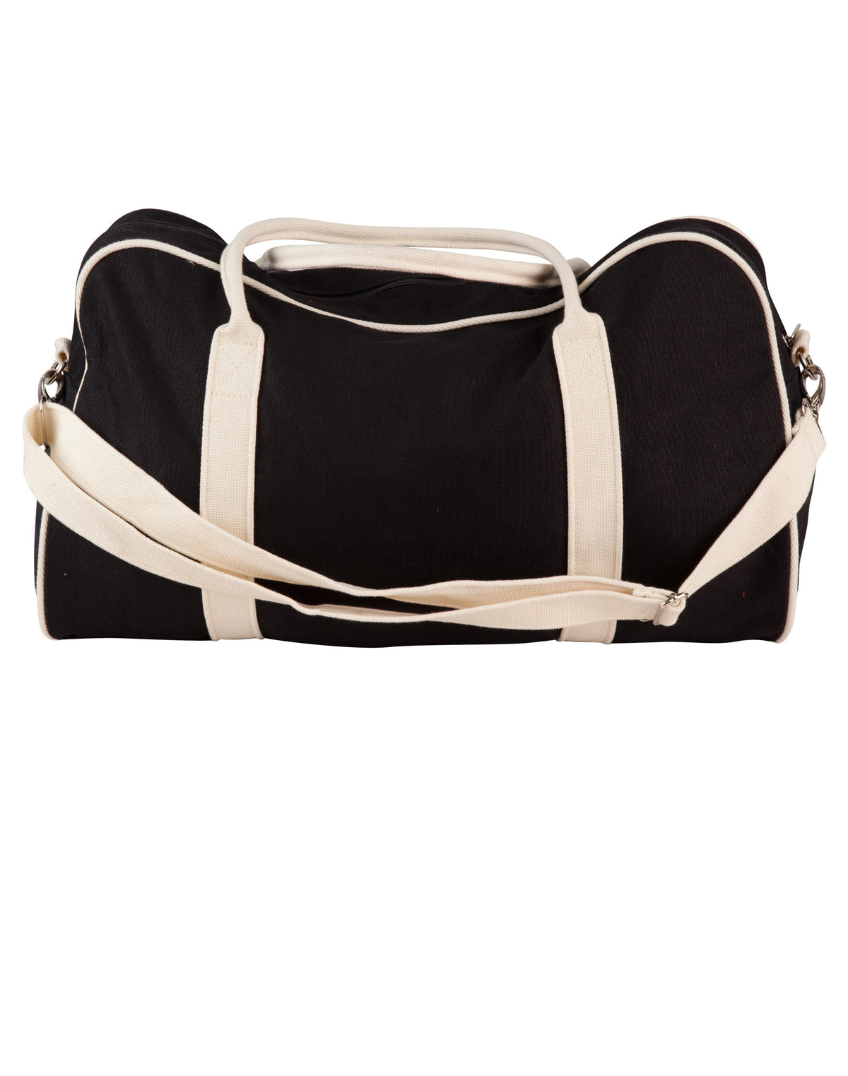 Cotton Canvas Sports Bag - B2100 - Black / Natural
