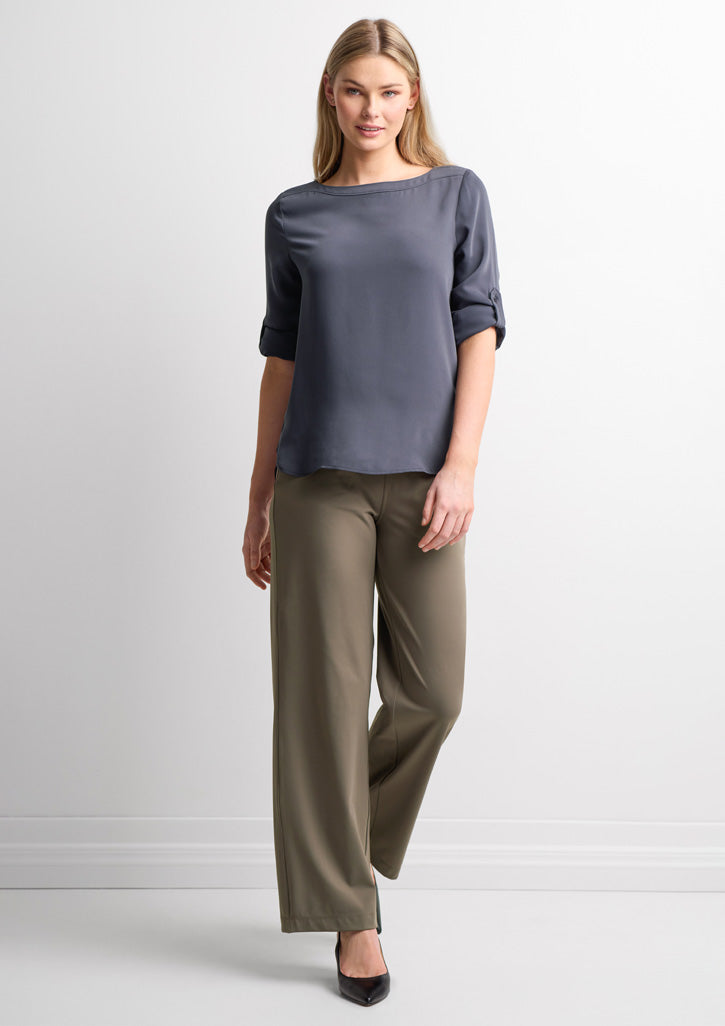 Soft Stretch Womens Pant - Taupe - Model
