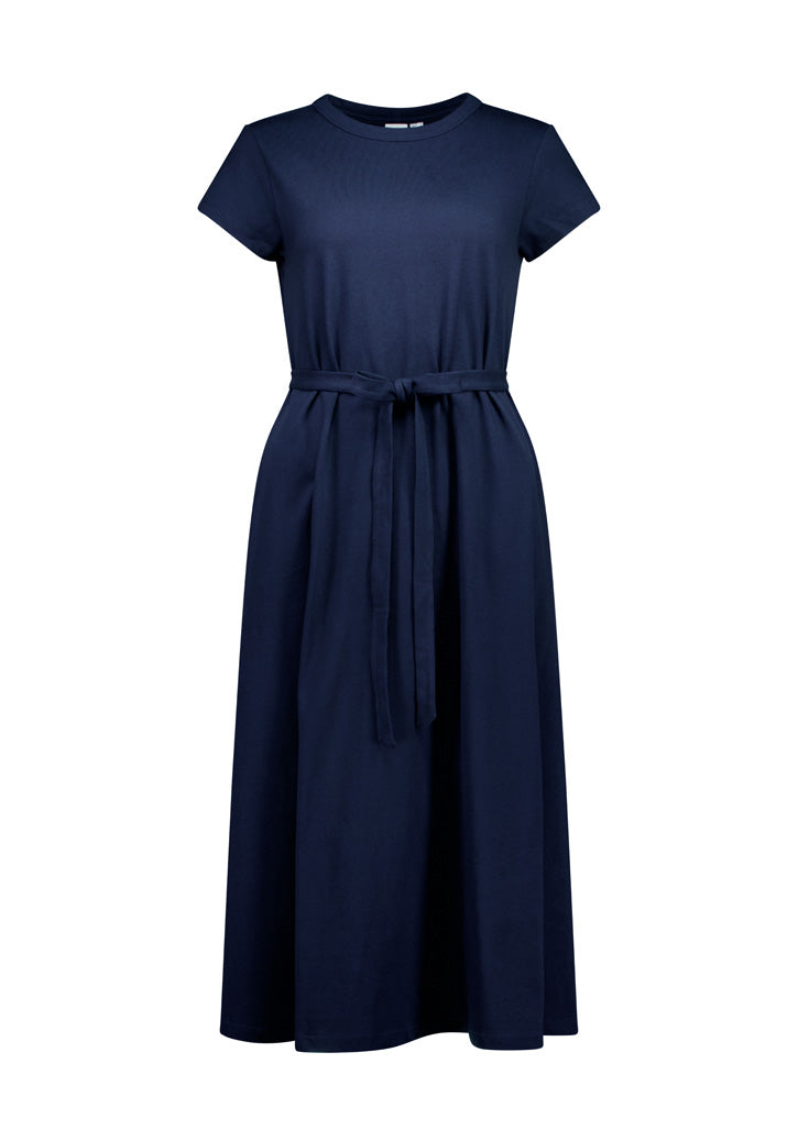 Grace Womens T-Shirt Midi Dress - Navy - Front
