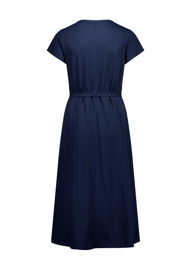 Grace Womens T-Shirt Midi Dress - Navy - Back