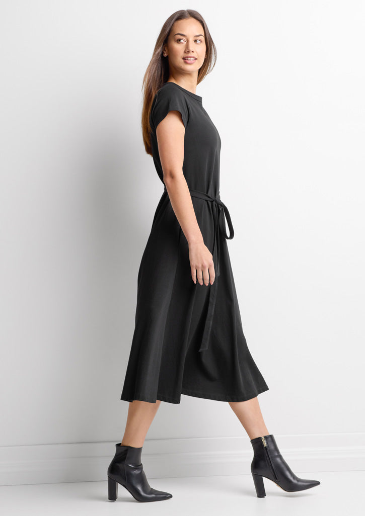 Grace Womens T-Shirt Midi Dress - Black - Model
