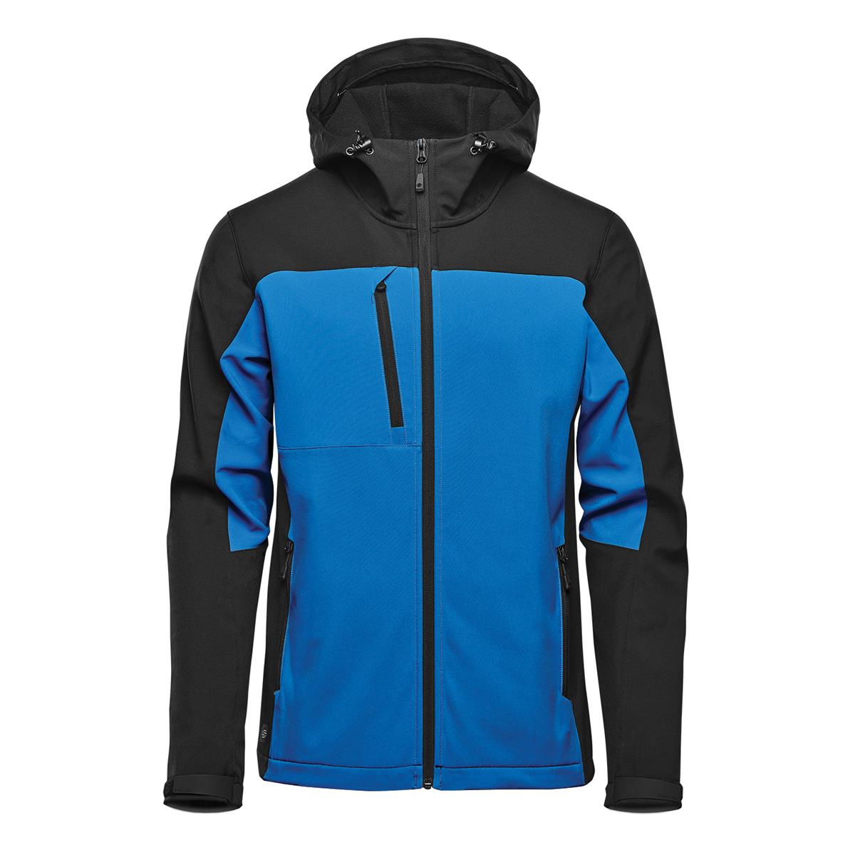 Men's Cascades Hooded Softshell - Azure Blue / Black - Front