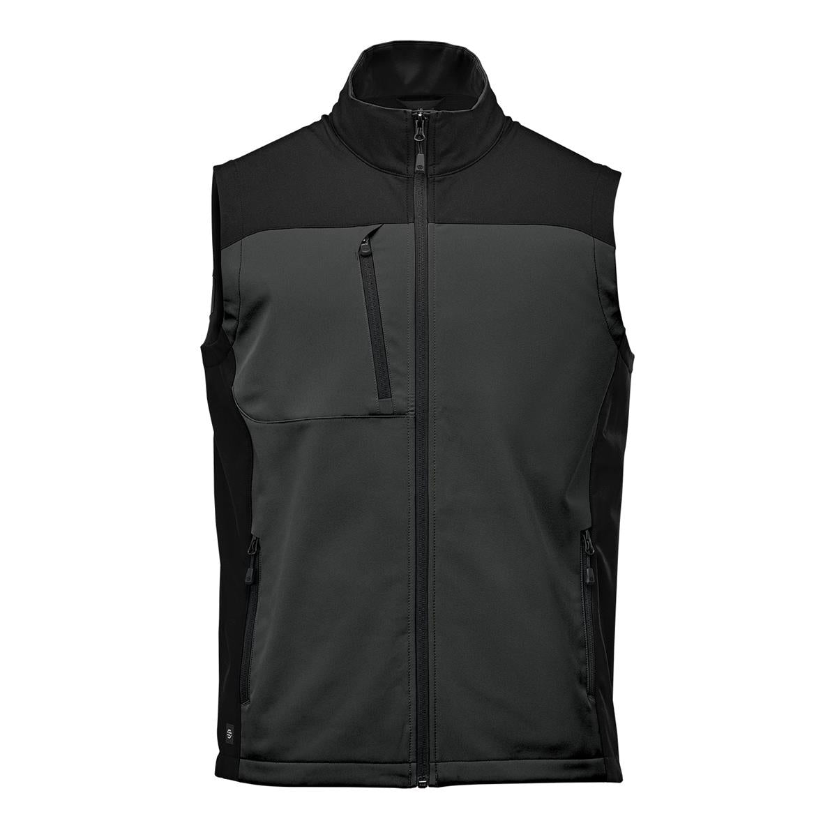 Men's Cascades Softshell Vest - Dolphin / Black - Front