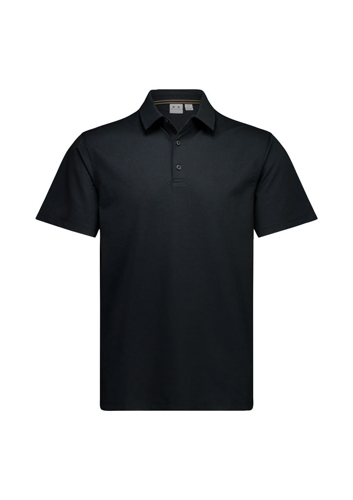 Venture Mens Short Sleeve Polo - Black - Front