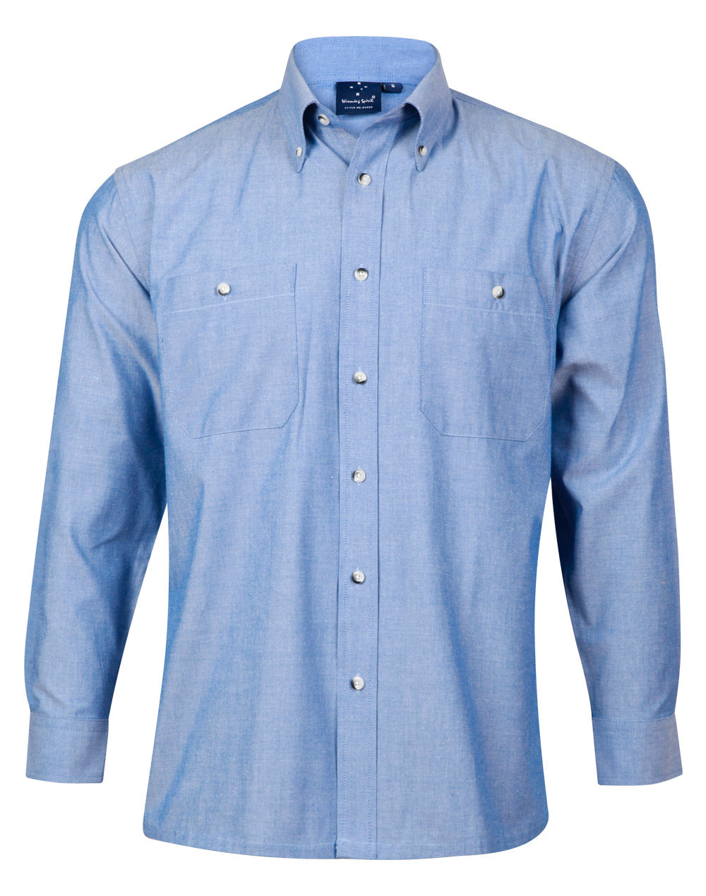 Mens w/f chambray shirt L/S - BS03L - Chambray
