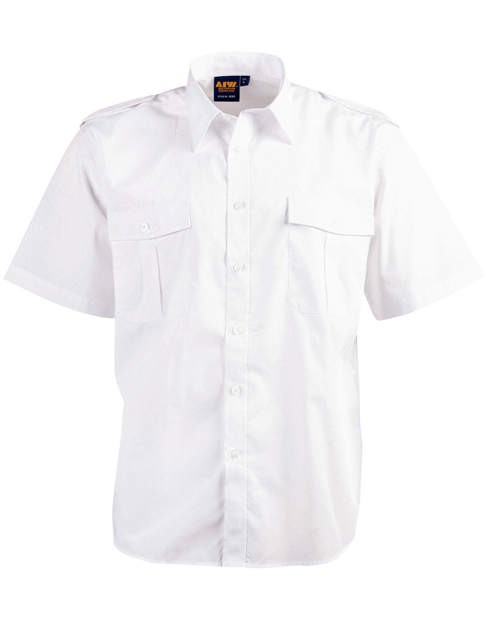 Unisex epaulette shirt ,short sleeve - BS06S - White
