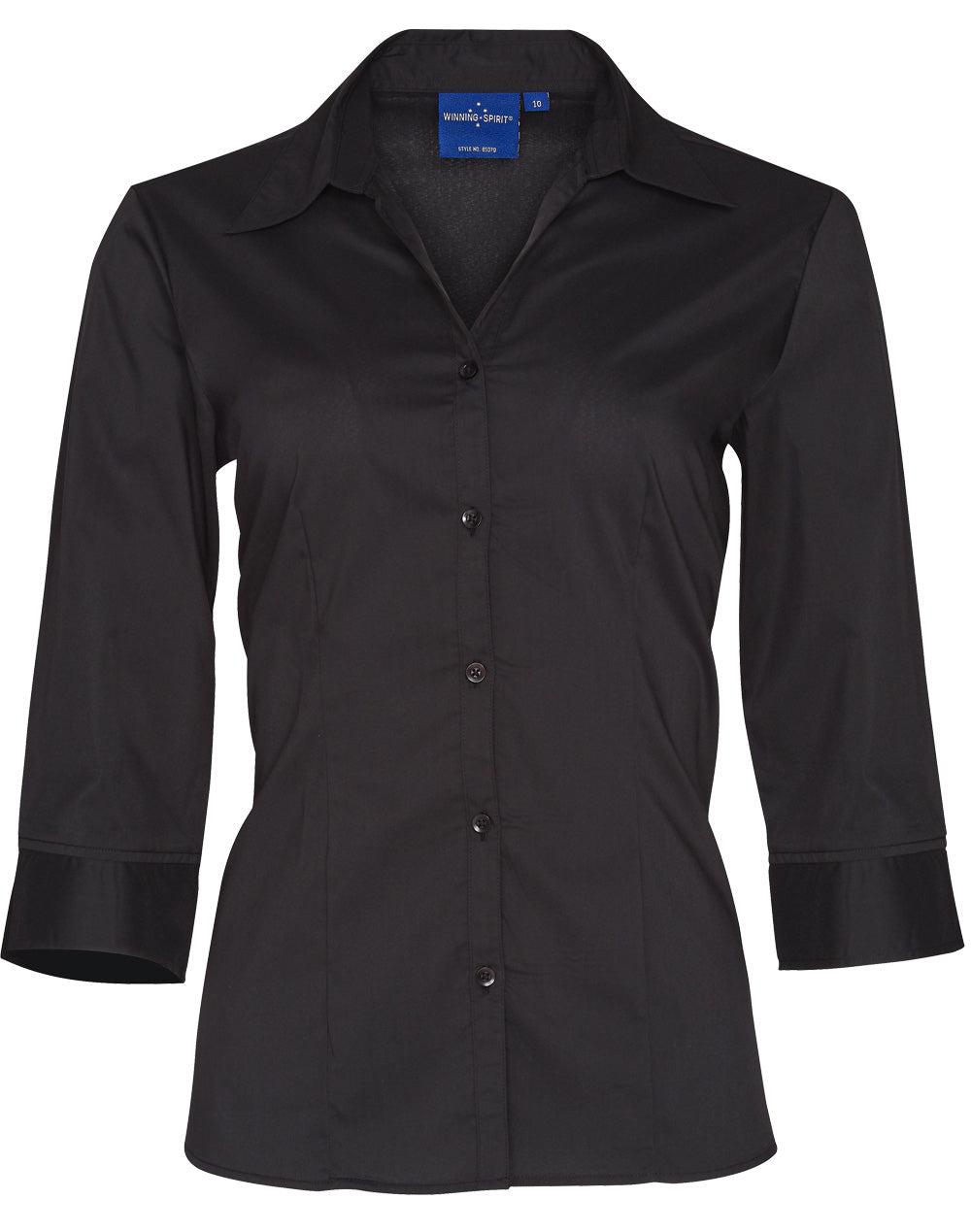 Ladies' 3/4 sleeve teflon shirt - BS07Q - Black