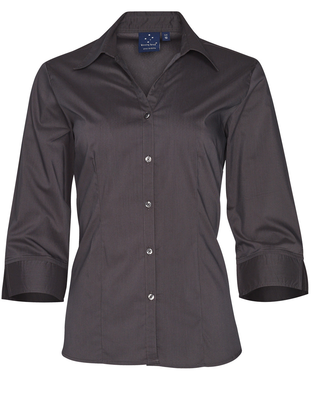 Ladies' 3/4 sleeve teflon shirt - BS07Q - Charcoal