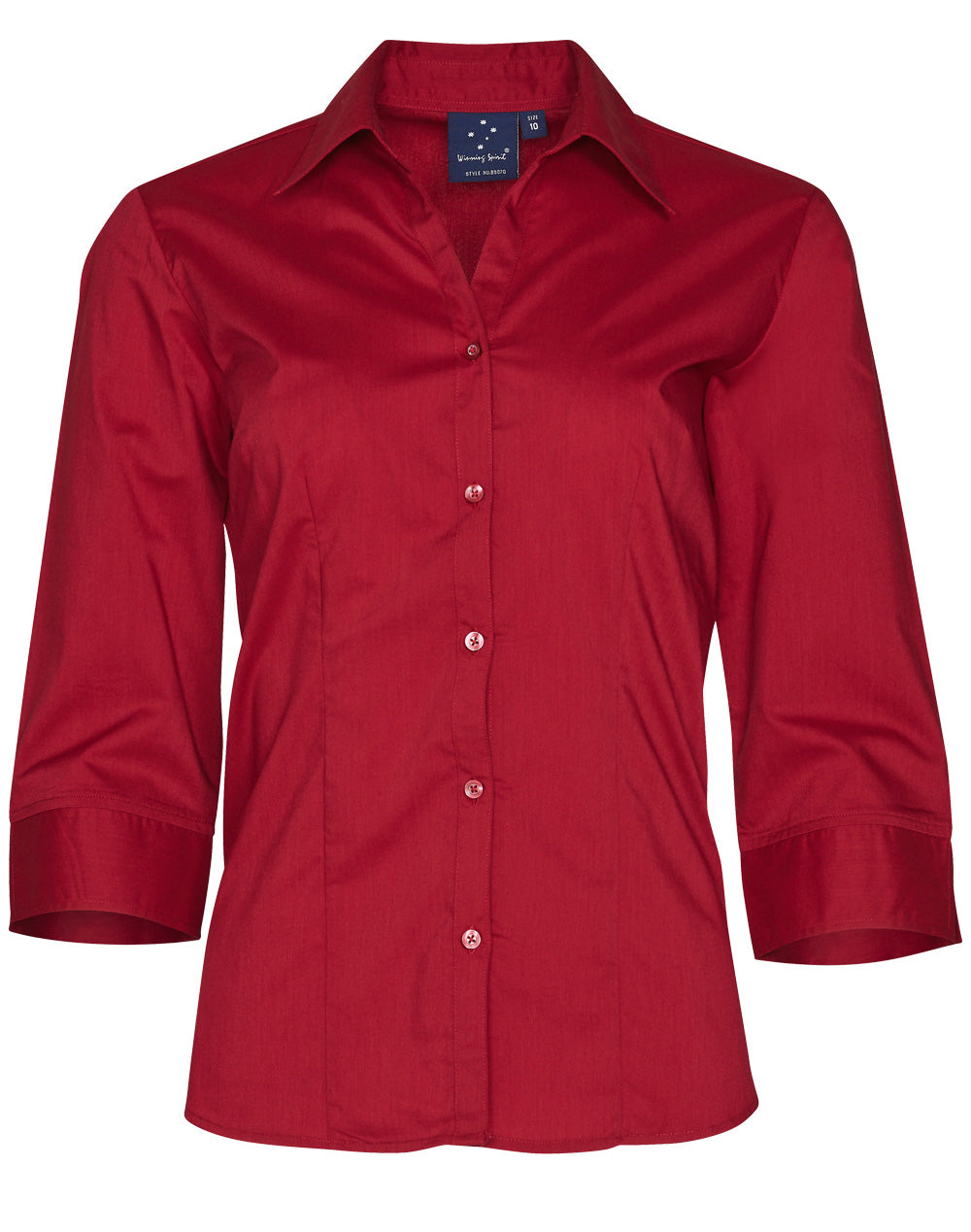 Ladies' 3/4 sleeve teflon shirt - BS07Q - Cherry Red